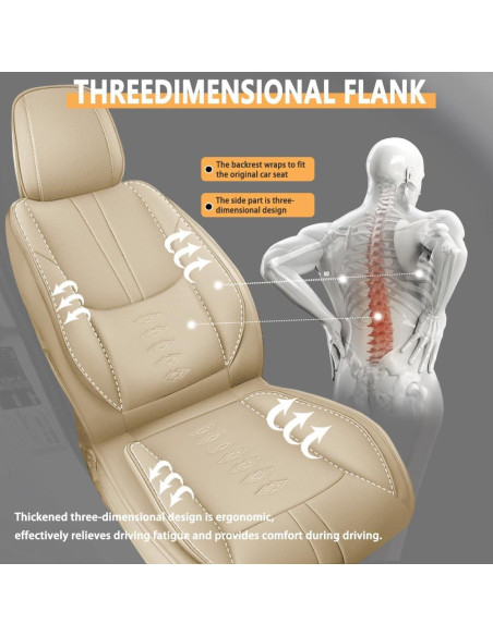 Cubiertas de Asiento Delantero QUFEI para Toyota Yaris iA 2017-2018 Beige