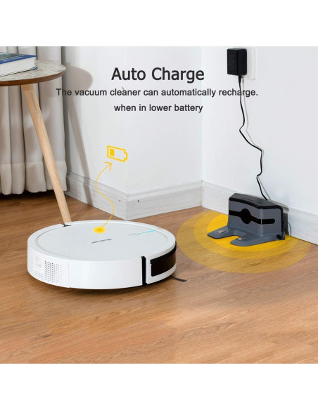 Aspiradora Robot COSTWAY 2000Pa Control Remoto 120min Silenciosa