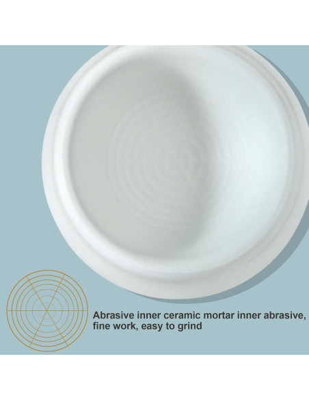 Juego de Mortero y Mano Howise 6.35 cm para Moler Especias