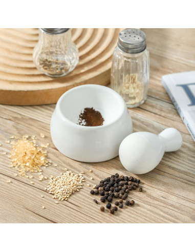 Juego de Mortero y Mano Howise 6.35 cm para Moler Especias