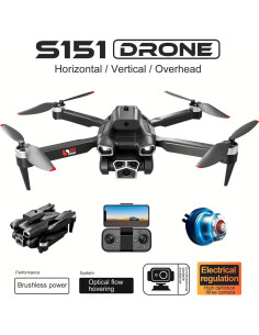Dron LinkBest S151 con Cámara HD, Plegable y Control Remoto 2