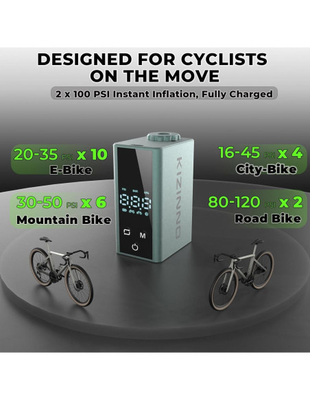 Mini bomba de bicicleta KIZINNO B7 120 PSI portátil verde
