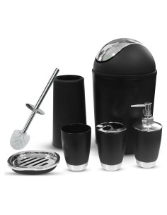 Juego de Accesorios de Baño DAWANGSOLI 6 Piezas Negro