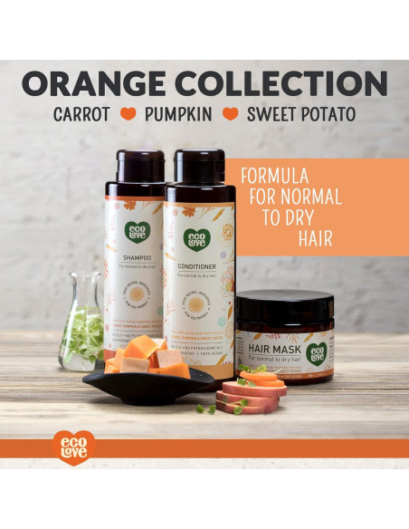 Mascarilla para Cabello EcoLove 335 g - Hidratante Zanahoria Calabaza