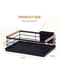 Escurridor de Platos BRIAN & DANY Acero Inoxidable Negro 42x30cm 2