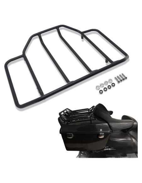 Estante de Equipaje Negro HTTMT para Harley Touring 50.8x35.6 cm