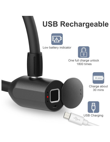 Candado Biométrico de Huella Dactilar Dhiedas 42cm Negro