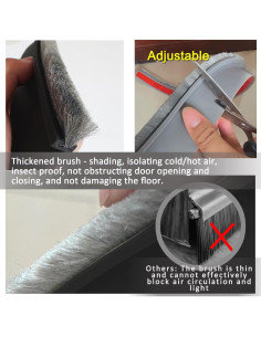 Tope de Draft Ajustable YINGD 100 cm con Cepillo Aislante Negro 2