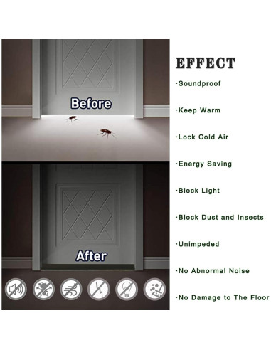 Tope de Draft Ajustable YINGD 100 cm con Cepillo Aislante Negro