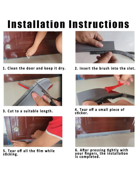 Tope de Draft Ajustable YINGD 100 cm con Cepillo Aislante Negro