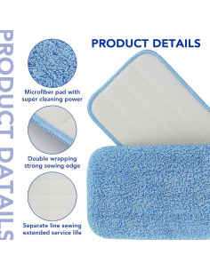 Almohadillas de Mopa Reutilizables BeiLan 18" y 17" - Paquete de 10 2