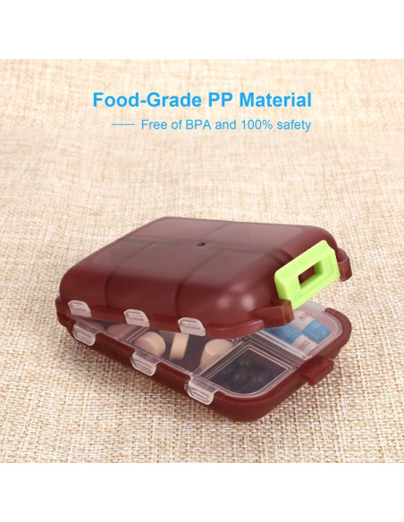 Organizador de Pastillas de Viaje NSpring 2PCS 10 Compartimentos