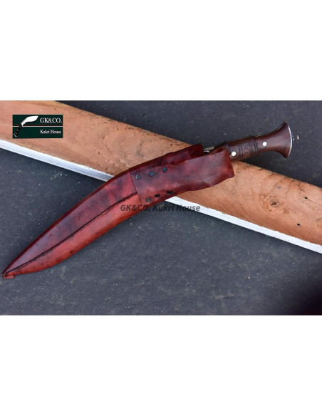 Cuchillo Kukri GK&CO. 33 cm Mango Madera Rosa Hecho a Mano