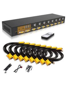 Interruptor KVM VGA eKL de 8 Puertos con 2 Salidas