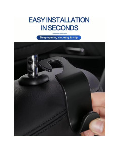 Gancho de Reposacabezas de Auto SAYCOM - 4 Unidades Negro 2