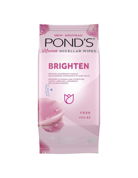 Toallitas Micelares Pond's Rosa Iluminadora 25 Unidades
