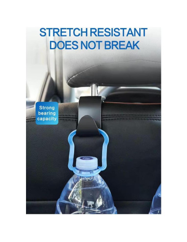 Gancho de Reposacabezas de Auto SAYCOM - 4 Unidades Negro