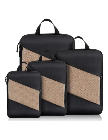 Set de Cubos de Compresión Jetsetta Extra Grande Negro 4 Pzas