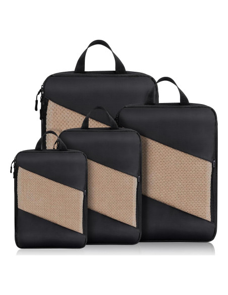 Set de Cubos de Compresión Jetsetta Extra Grande Negro 4 Pzas