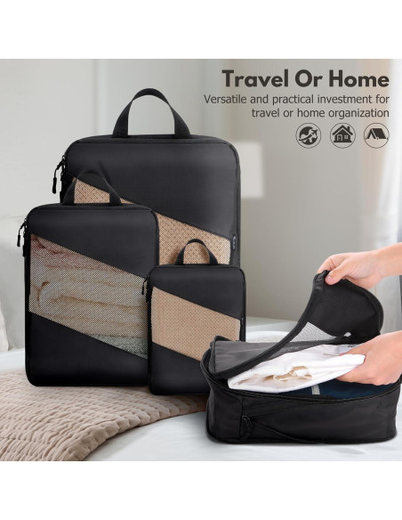 Set de Cubos de Compresión Jetsetta Extra Grande Negro 4 Pzas