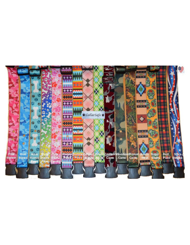 CollarSafe Collar para Perro Grande 1.5" Azul Diseño