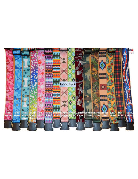 CollarSafe Collar para Perro Grande 1.5" Azul Diseño