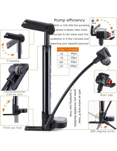 Mini Bomba de Bicicleta CXWXC con Manómetro 120 PSI - Portátil 2