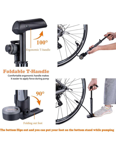 Mini Bomba de Bicicleta CXWXC con Manómetro 120 PSI - Portátil