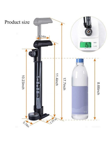 Mini Bomba de Bicicleta CXWXC con Manómetro 120 PSI - Portátil