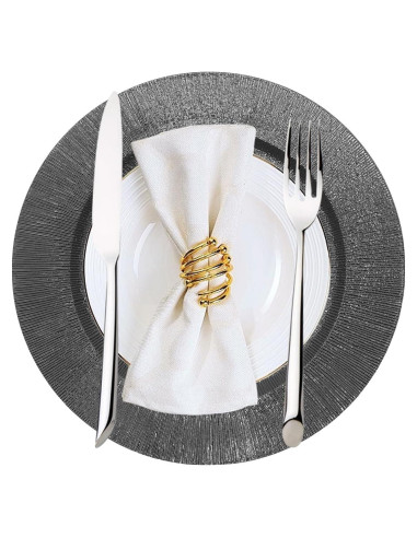 Juego de Platos Cargadores LUNUMAOS 50 Piezas Redondos Negros