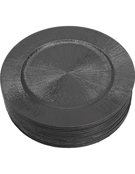Juego de Platos Cargadores LUNUMAOS 50 Piezas Redondos Negros