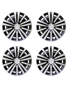 Cubierta de Rueda Aiqiying Hubcap Universal 14" ABS Plata-Negro