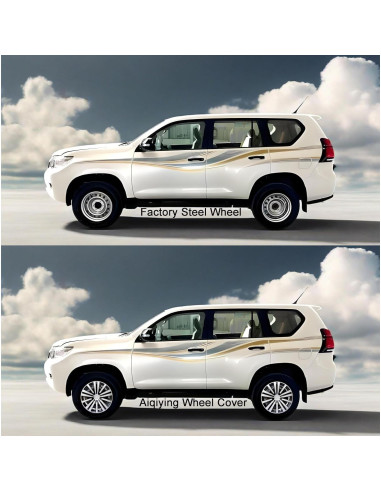 Cubierta de Rueda Aiqiying Hubcap Universal 14" ABS Plata-Negro