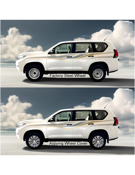 Cubierta de Rueda Aiqiying Hubcap Universal 14" ABS Plata-Negro