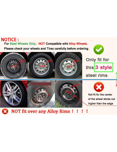 Cubierta de Rueda Aiqiying Hubcap Universal 14" ABS Plata-Negro