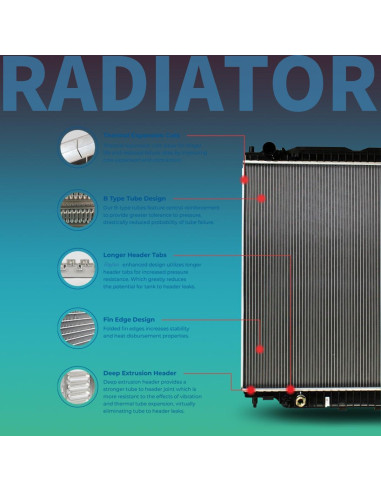 Radiador de Aluminio BESUTO para Honda Accord 2.2 L4 1990-1993