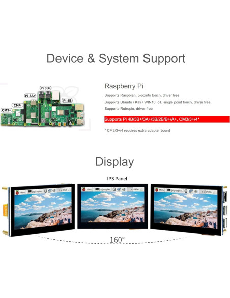 Pantalla Táctil LCD DSI 4.3" Waveshare para Raspberry Pi