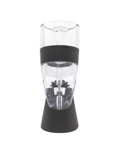 Aireador de Vino Tinto Houdini con Base Silicona 15.24 cm Negro Plata