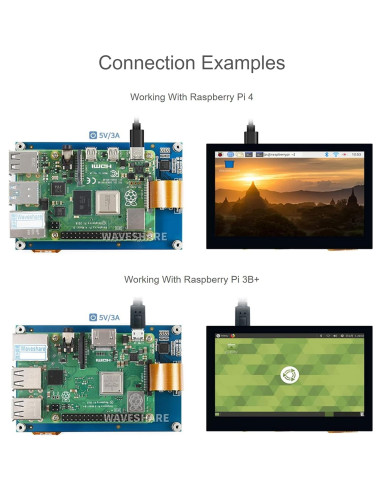 Pantalla Táctil LCD DSI 4.3" Waveshare para Raspberry Pi