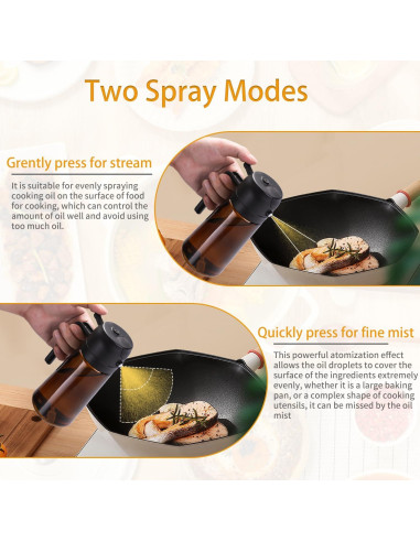 Rociador de Aceite RFetomax 470ml Vidrio Marrón 2 en 1