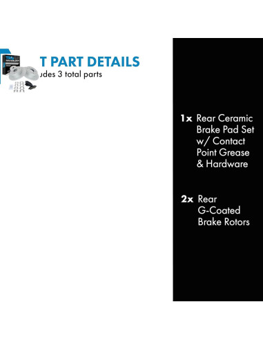 Kit de Pastillas de Freno y Rotor TRQ Cerámico 2002-2022 Nissan