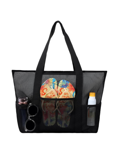 Bolsa de Playa Grande Impermeable Malla Verde 43.9x20x38.9 cm