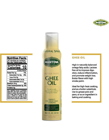 Aceite Ghee Mantova 148 ml Spray 100% Natural Omega-3