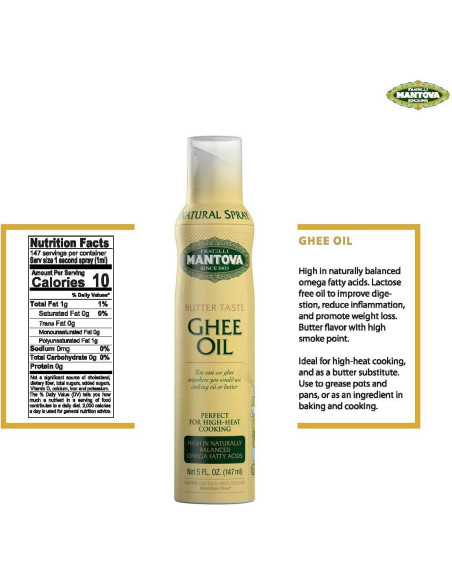 Aceite Ghee Mantova 148 ml Spray 100% Natural Omega-3