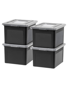 Caja de Archivos IRIS USA 4 Paquete 33.12L Negra Carta/Legal