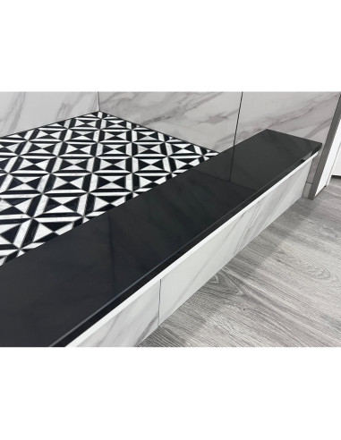 Umbral de Ducha de Mármol Ingenierizado Negro 121.92 cm