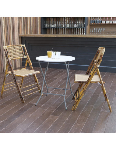 Mesa Plegable Redonda Flash Furniture 2' Blanca para Eventos