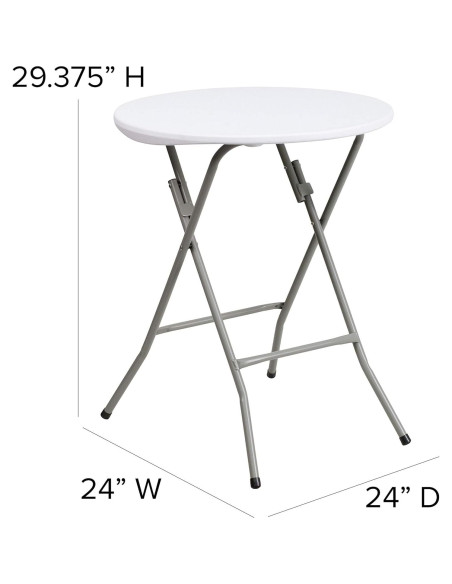 Mesa Plegable Redonda Flash Furniture 2' Blanca para Eventos