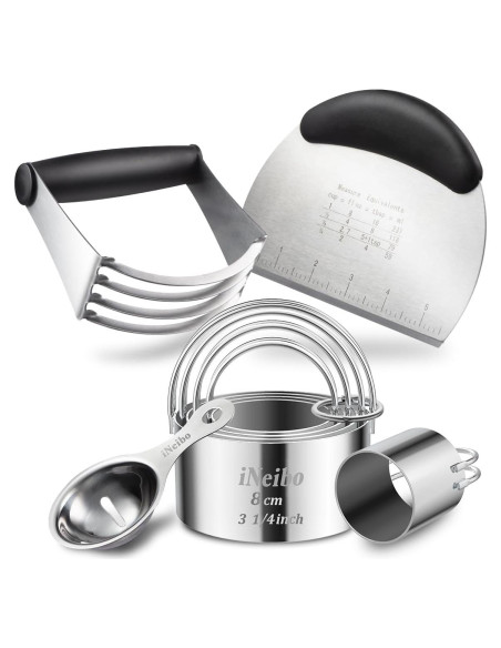 Conjunto de Herramientas de Hornear iNeibo - Cortadores de Galletas y Mezclador