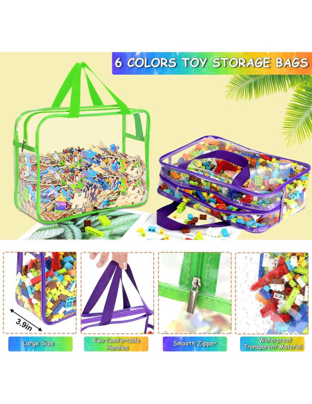 6 Bolsas de Almacenamiento de Juguetes OPELETNNT Grandes PVC